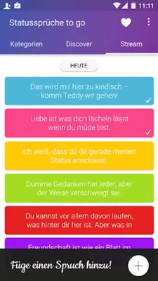 Status Sprüche & Zitate to go android App screenshot 4