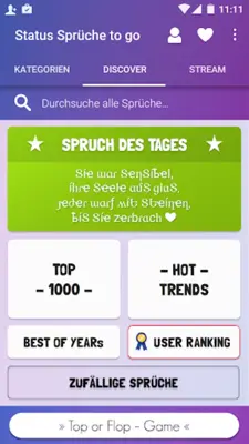 Status Sprüche & Zitate to go android App screenshot 5